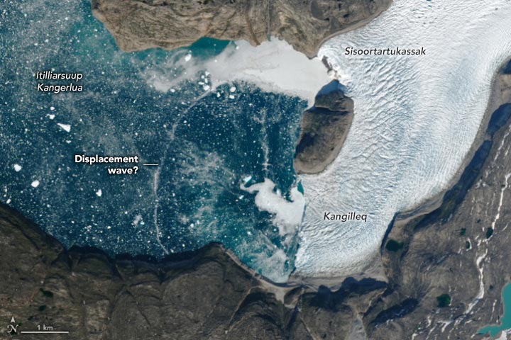 Ephemeral Arc Spans Greenland Fjord Annotated