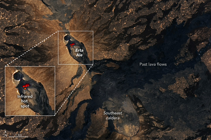 Erta Ale Volcano in Ethiopia, November 2023 Annotated