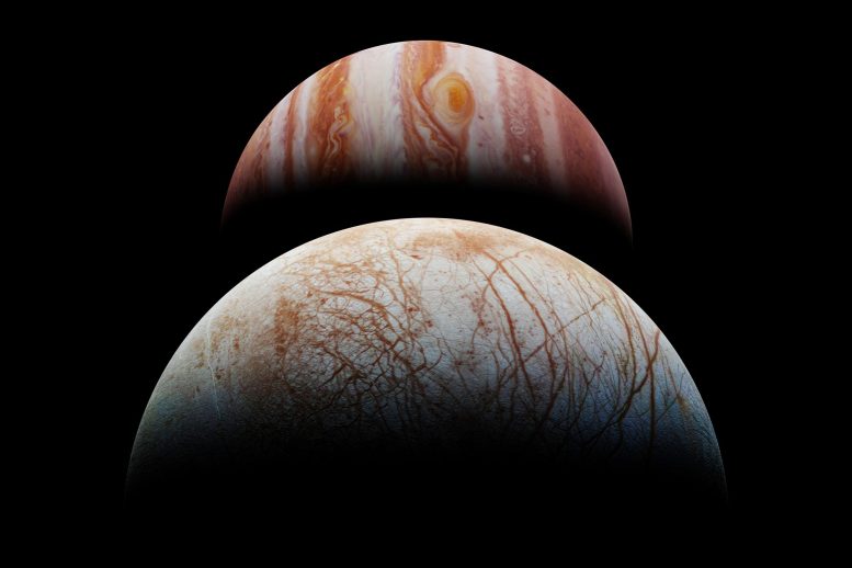 Europa in Front of Jupiter