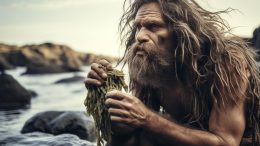 European Ancestor Eating Seaweed