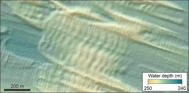 Example of Corrugation Ridges on the Seafloor of Mid – Norway