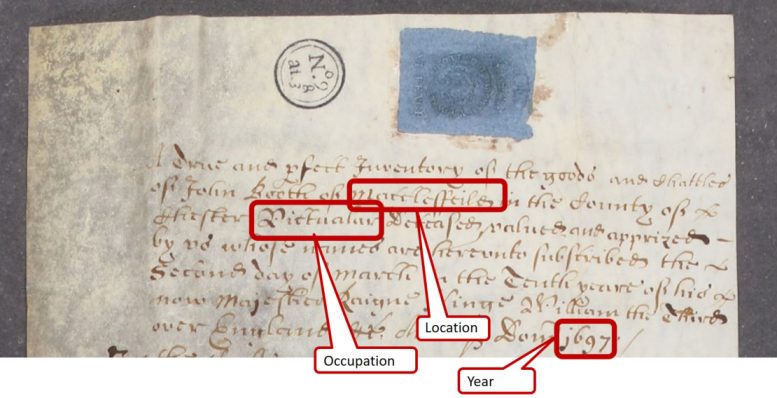 Example of the Occupation As Listed on a 17th Century Probate Inventory
