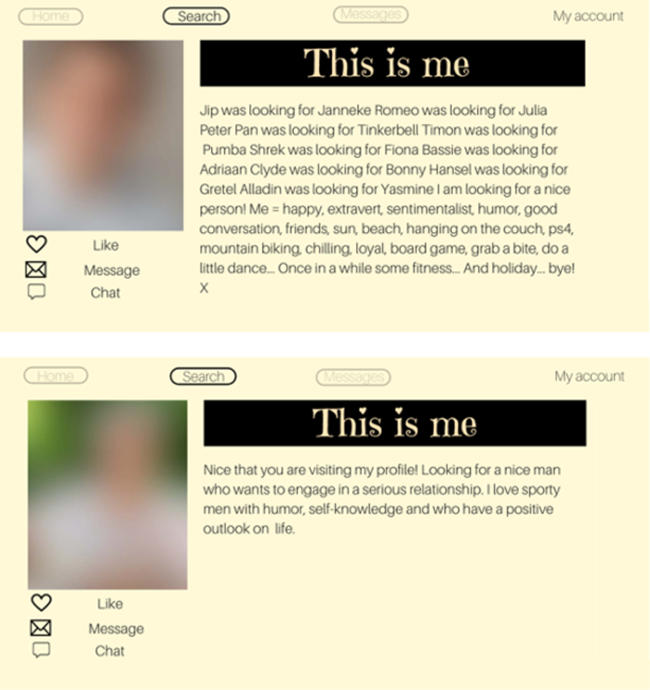 Examples of the Dating Profiles Used
