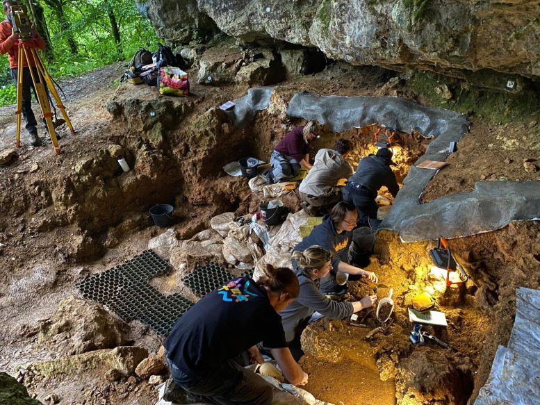 Excavations at the Tourtoirac Rock Shelter in France