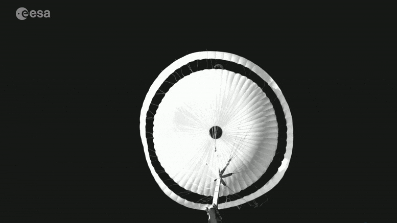 Prueba de caída en paracaídas a gran altitud de ExoMars