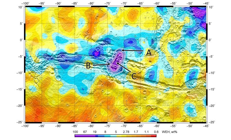 Exomars Trace Case Orbiter Maps Área da bacia hidrográfica de Wallace Marineris