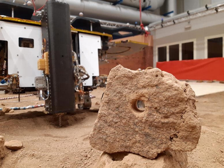 ExoMars Twin Rover First Drilled Hole