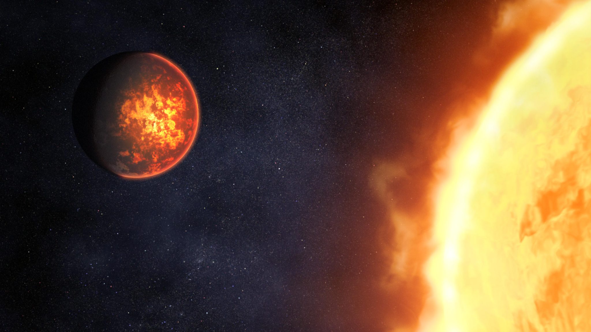 Eksoplanet 55 Cancri e og dens stjerne