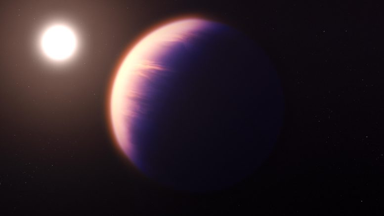 Exoplanet WASP-39 b and Its Star (Illustration)