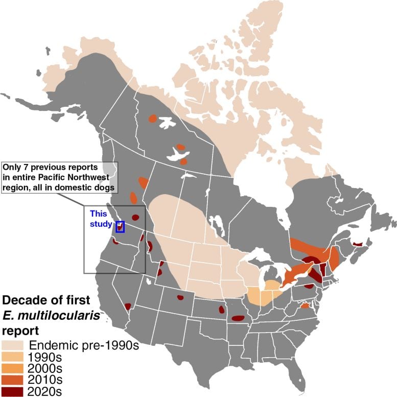 Expansion of E. multilocularis Across the U.S. and Canada