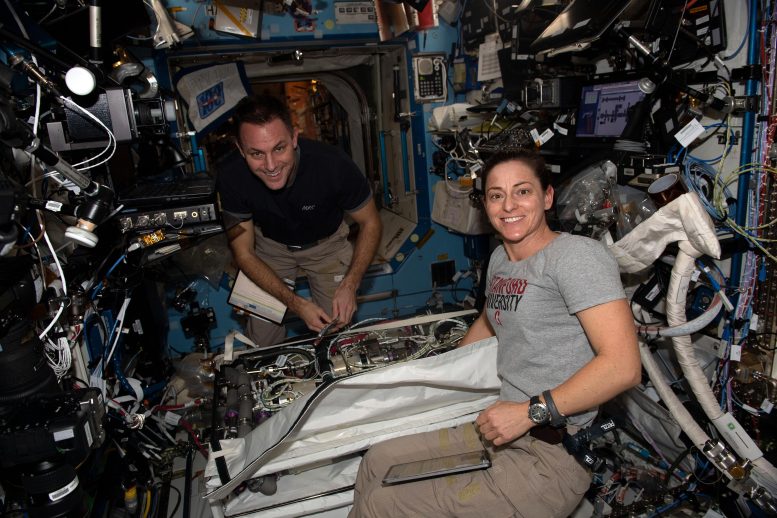 Expedition 68 Flight Engineers Josh Cassada and Nicole Mann