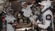 Expedition 69 Crew Mates Wear SpaceX Pressure Suits