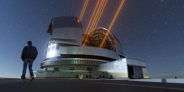 Extremely Large Telescope (ELT) Gazing Up in Wonder