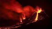 Fagradalsfjall Volcanic Eruption at Night