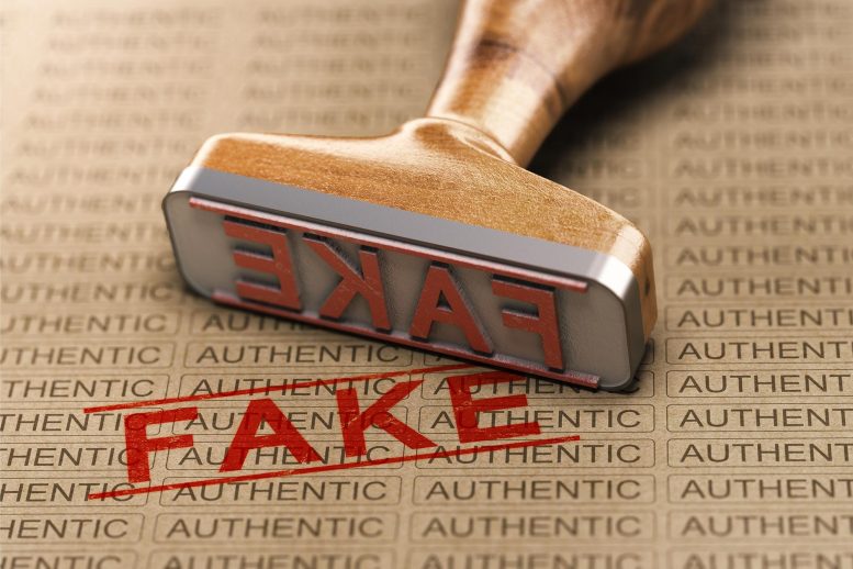 Fake Authentic Counterfeit Concept