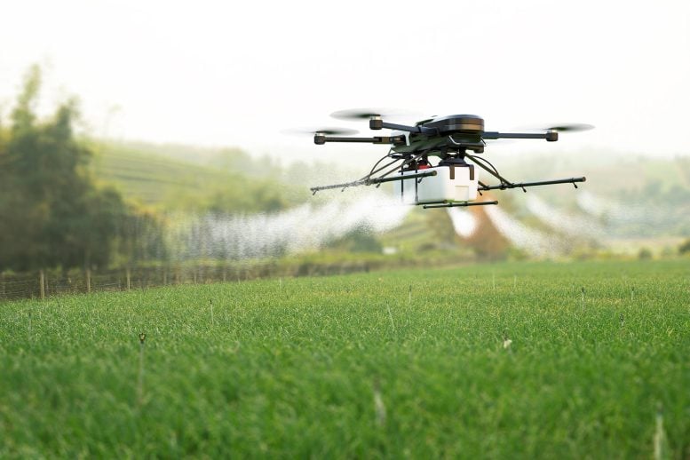 Farm Drone Spraying Pesticide