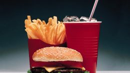 Fast Food Burger Fries Drink Combo