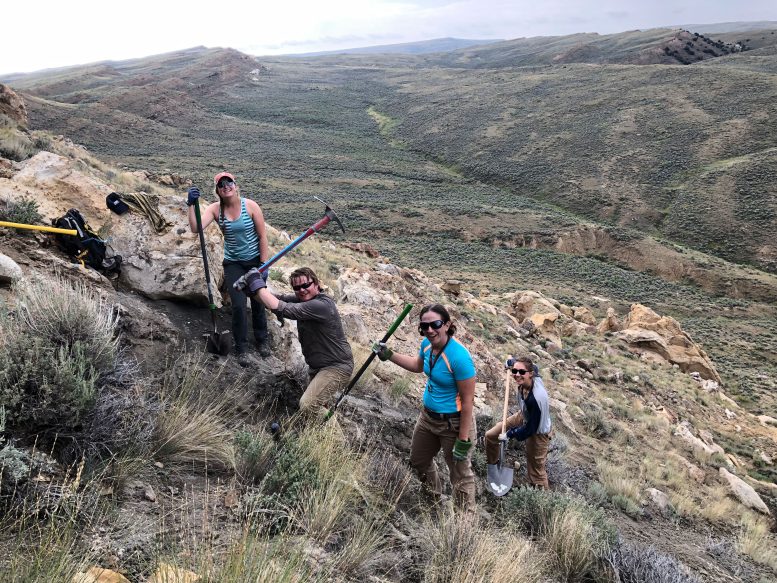 Field Crew Excavating a Trench Through PETM Strata in the Hanna Basin, WY
