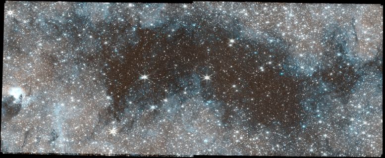 Filamentary Nebula Inner Milky Way With Stars