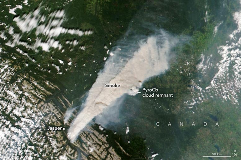Fires Near Jasper National Park Annotated