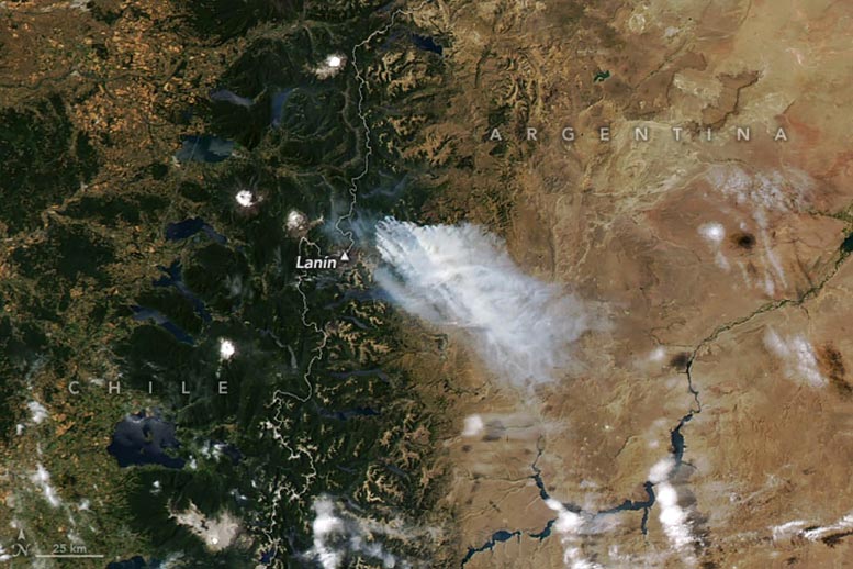 Fires Rage in Patagonia February 2025 Annotated