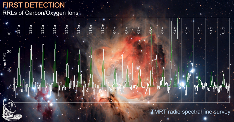 First Detection of Radio Recombination Lines of Carbon Oxygen Using TMRT