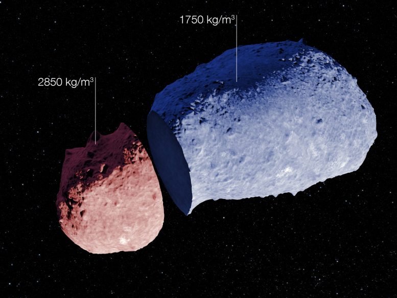 First Evidence that Asteroids Can Have a Highly Varied Internal Structure