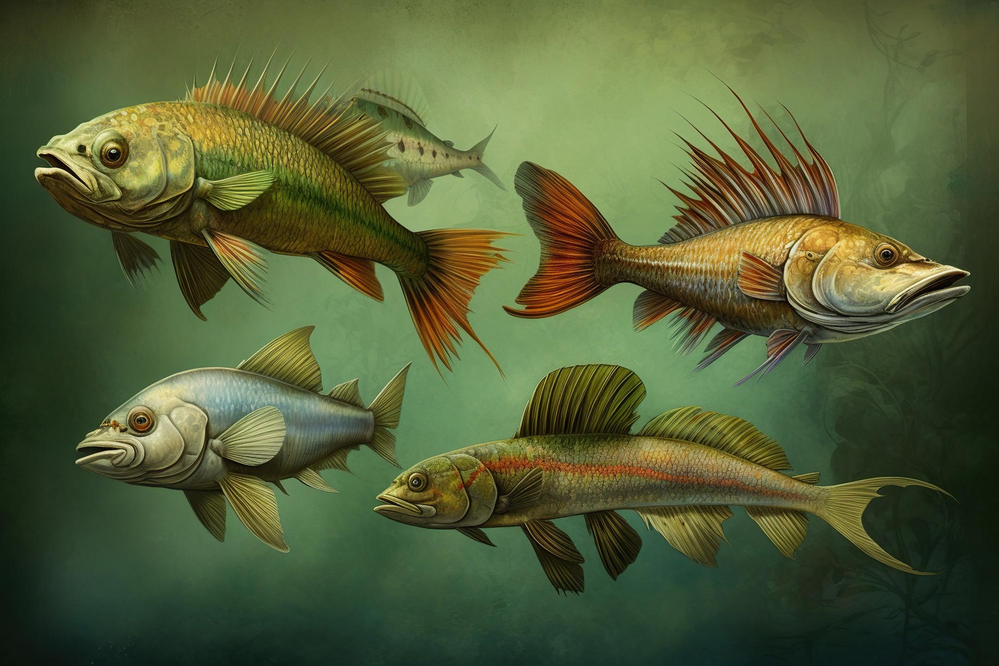 Fisch-Evolution-Kunstkonzept