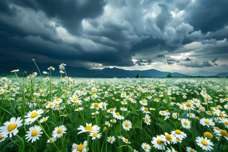 Flower Field Rain Clouds