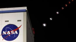 Flower Moon Lunar Eclipse Over NASA Michoud Assembly Facility