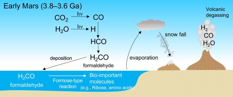 Formation of Formaldehyde in the Warm Atmosphere of Ancient Mars