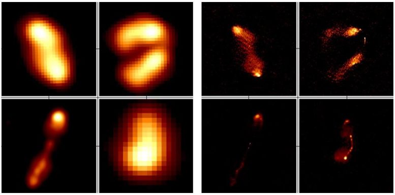 Sharper map of the four galaxies