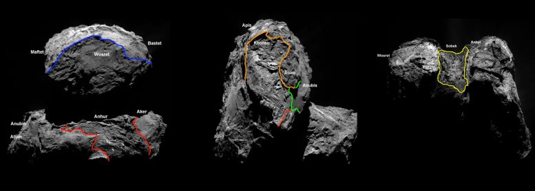Four New Regions Have Been Identified on the Southern Hemisphere of Comet 67P