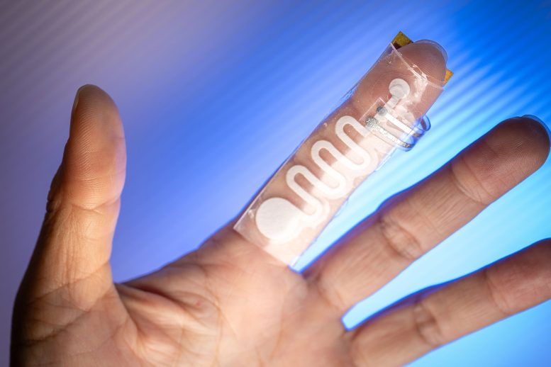 Front View of Wearable Levodopa Monitoring Device