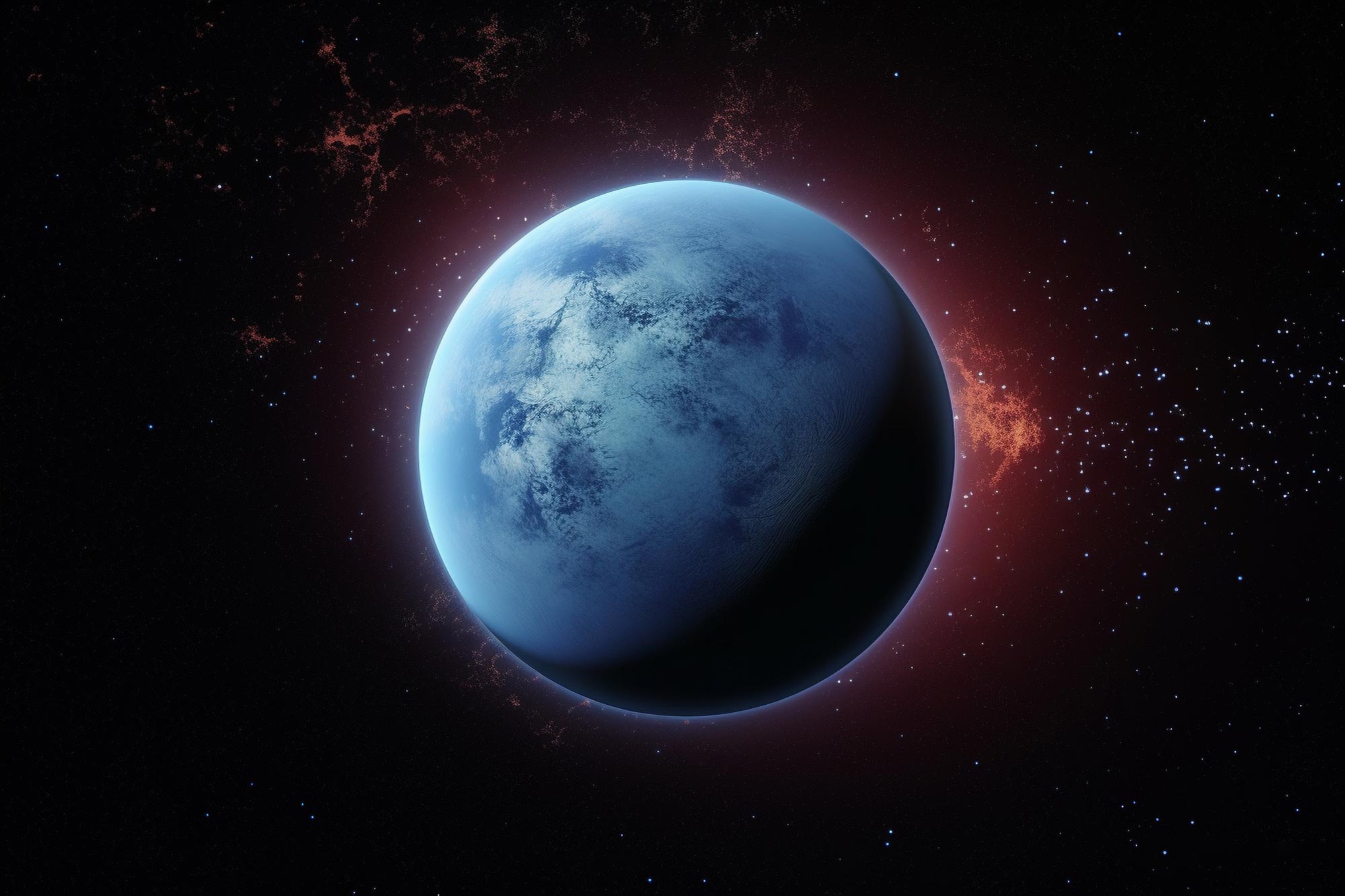 Frozen Exoplanet Art Concept