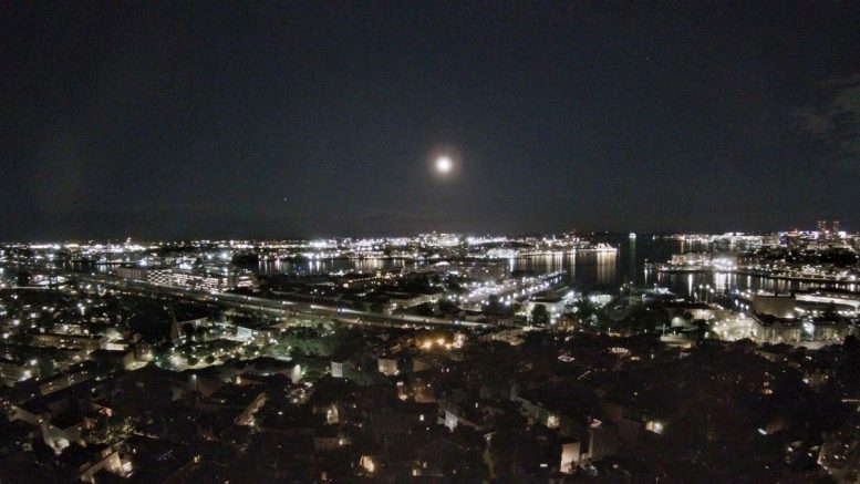 Full Moon Over Boston Harbor