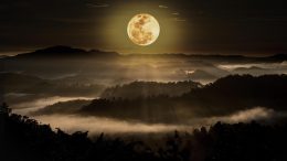 Full Moon Over Mountains