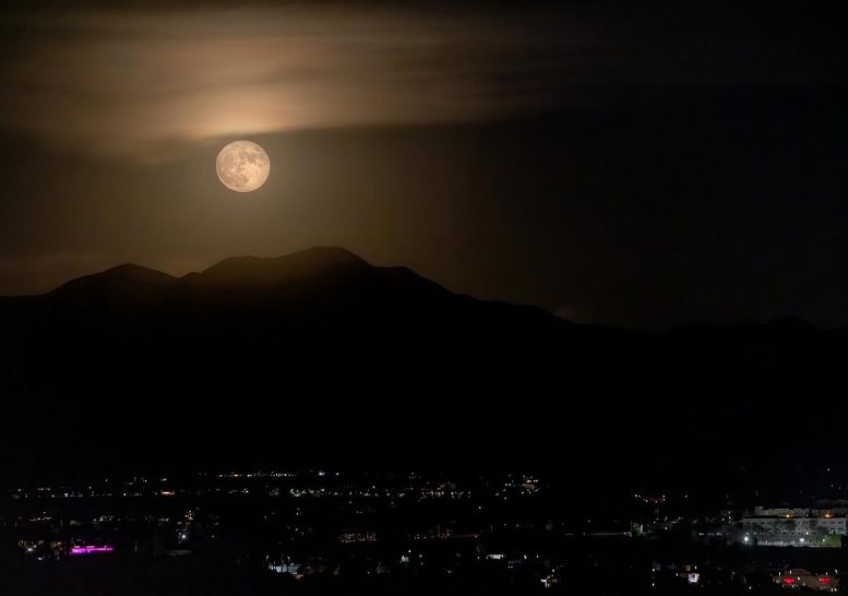 Full Moon Over Santa Clarita, California