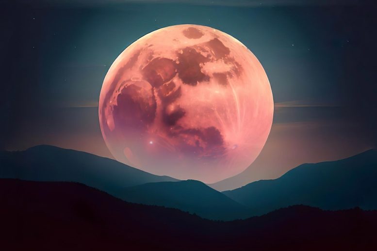 Full Strawberry Moon Illustration