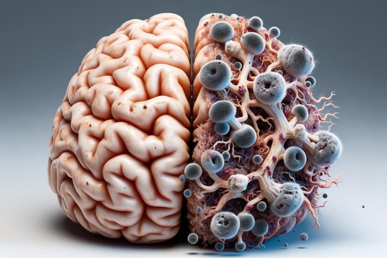 Fungal Brain Infection Art Concept