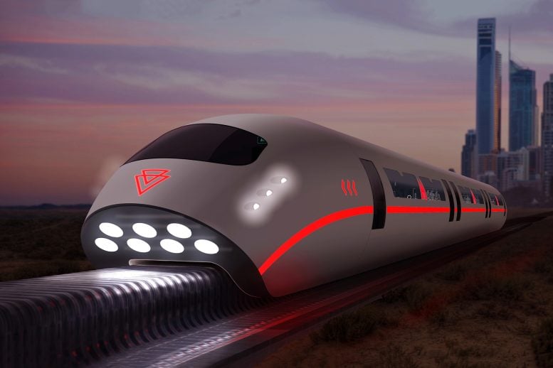 Futuristic Maglev Train