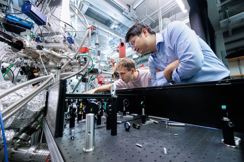 Gabriele Berruto and Asst. Prof. Shuolong Yang Looking at Setup
