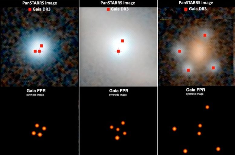 Gaia trois quasars à lentille gravitationnelle