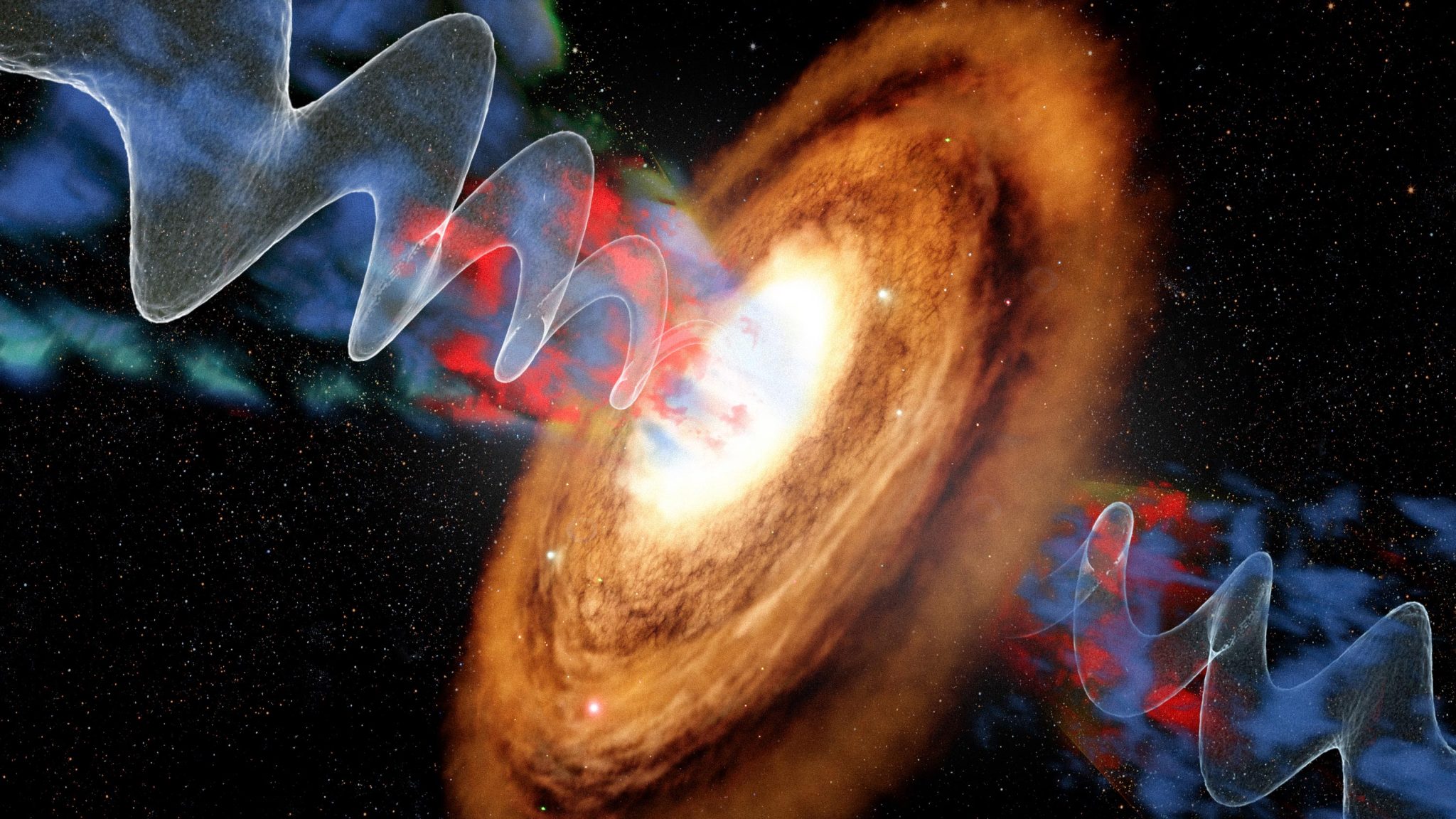 A Nearby Galaxy Is Being Torn Apart by Its Own Supermassive Black Hole