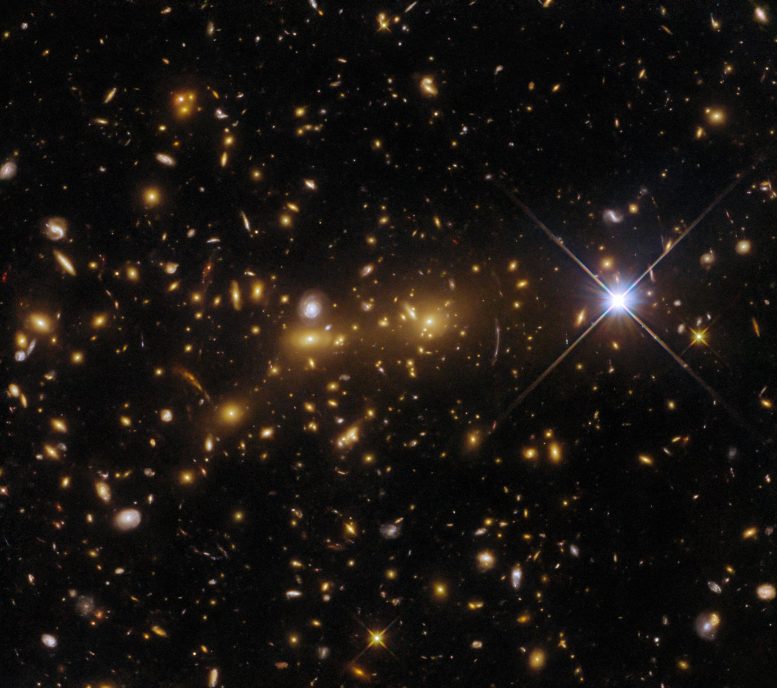 Il telescopio spaziale Hubble monitora la fusione degli ammassi di galassie