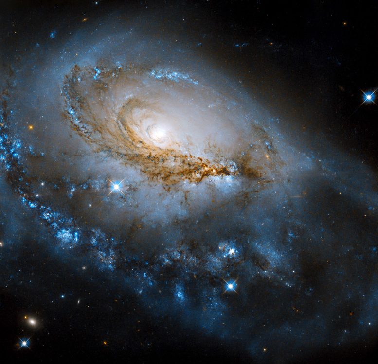 Hubble captura un increíble vórtice salpicado de estrellas jóvenes y brillantes