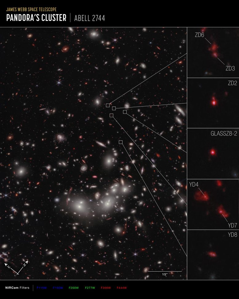 Galaxy Protocluster (Webb NIRCam Compass Image)