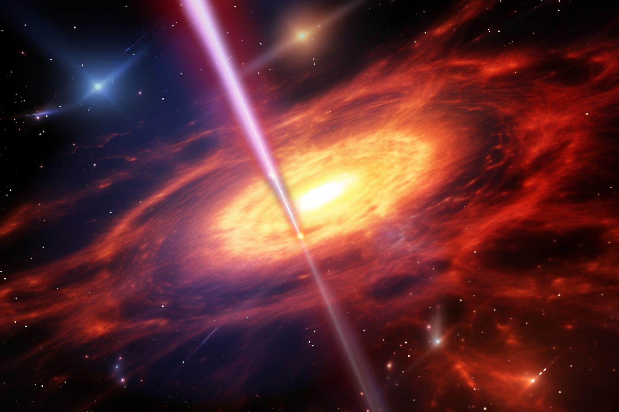 The discovery of a historic gamma-ray burst at the heart of an ancient galaxy