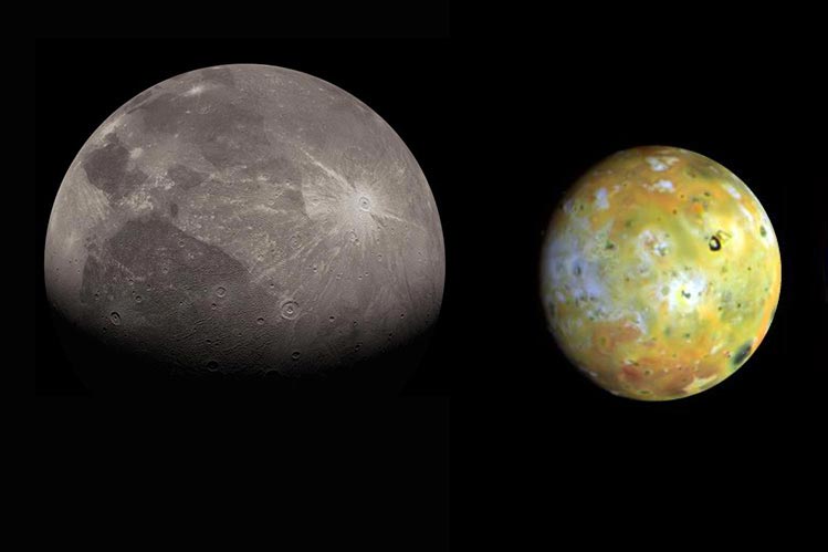 Ganymede and Io Close Ups