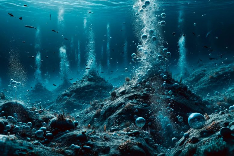 Gas Bubbles Deep Ocean Art